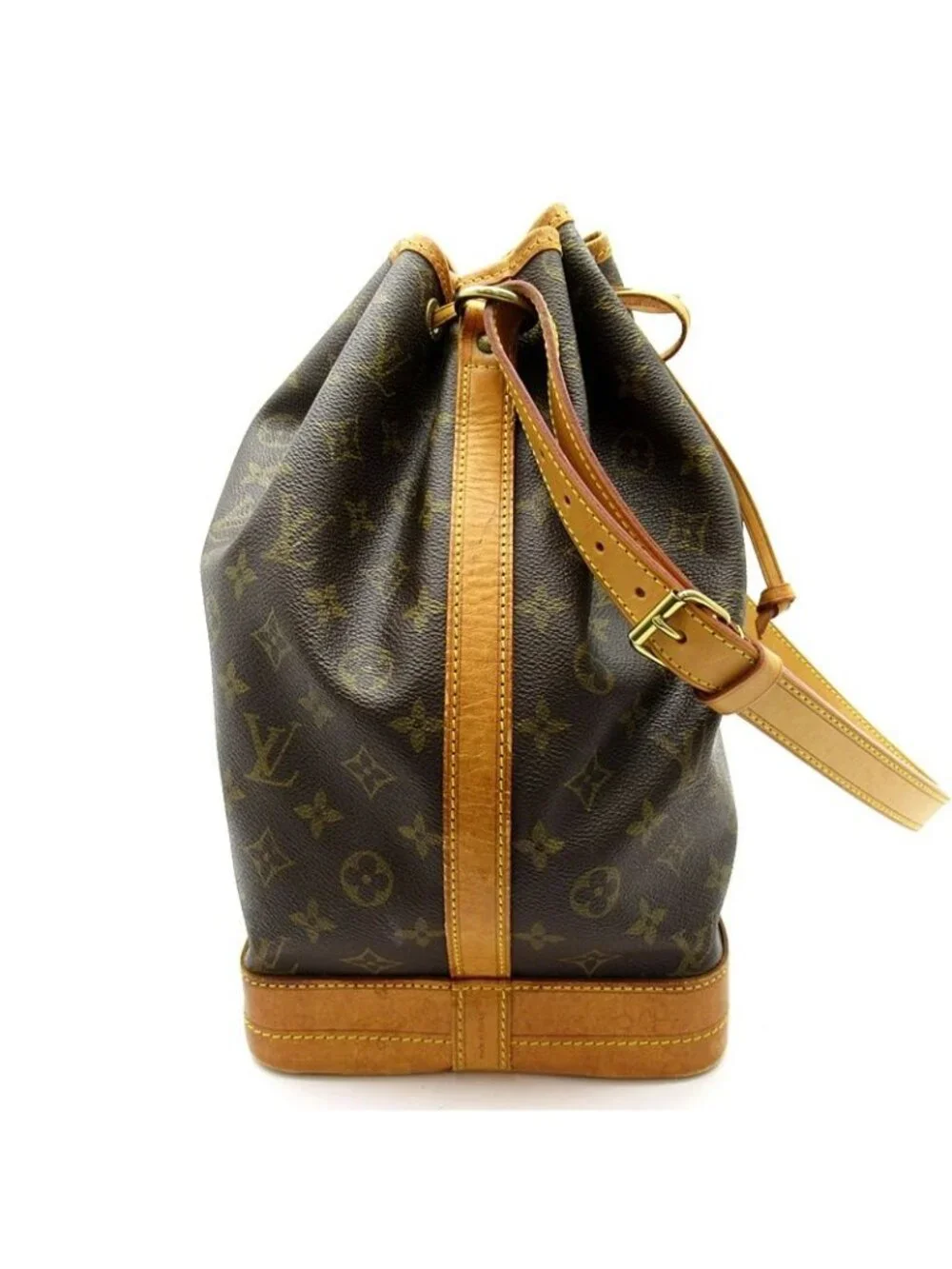 Louis Vuitton Noe Monogram Shoulder Bag Brown